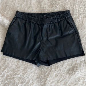 Black Pleather Shorts